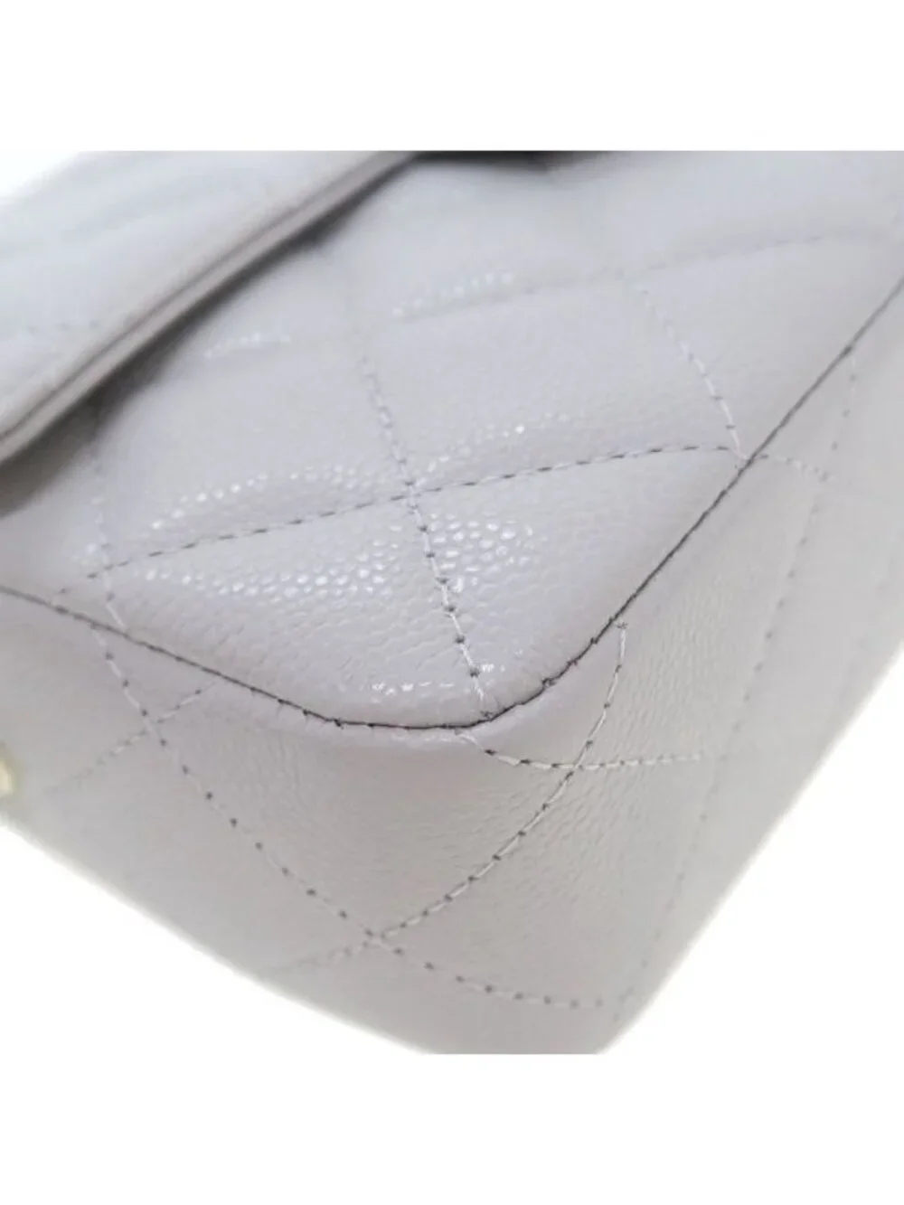 Chanel Quilted Chain Shoulder Bag Gray
